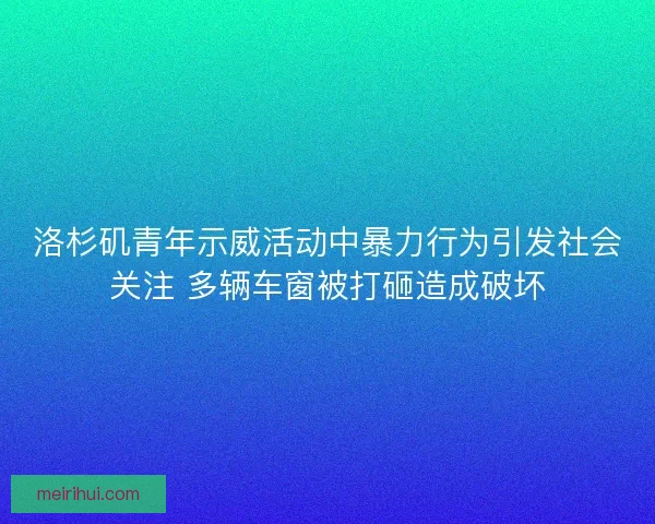 洛杉矶青年示威活动中暴力行为引发社会关注 多辆车窗被打砸造成破坏